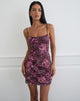 Image of Turu Mini Dress in Abstract Rose Pink and Plum