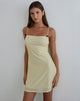 Image of Turu Mini Dress in Yellow with Compact Grey Polka