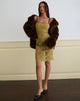 Image of Urian Dress in Eyelash Lace Chartreuse