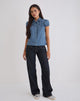 Image of Ulsan Fitted Shirt in Navy Tartan Poplin