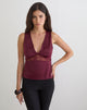 Image of Valeska Lace Insert Top in Satin Zinfandel