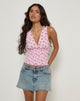 Image of Valisa Plunge Top in Floral Romance Pink