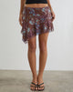 Image of Velanie Mini Skirt in Feathery Paisley Brown