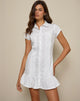 Image of Wilsey Mini Shirt Dress in Poplin White