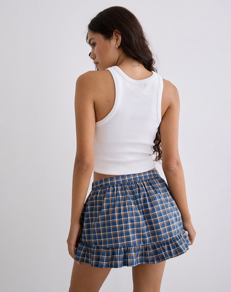 Image of Yasumi Mini Skirt in Medium Tartan Blue