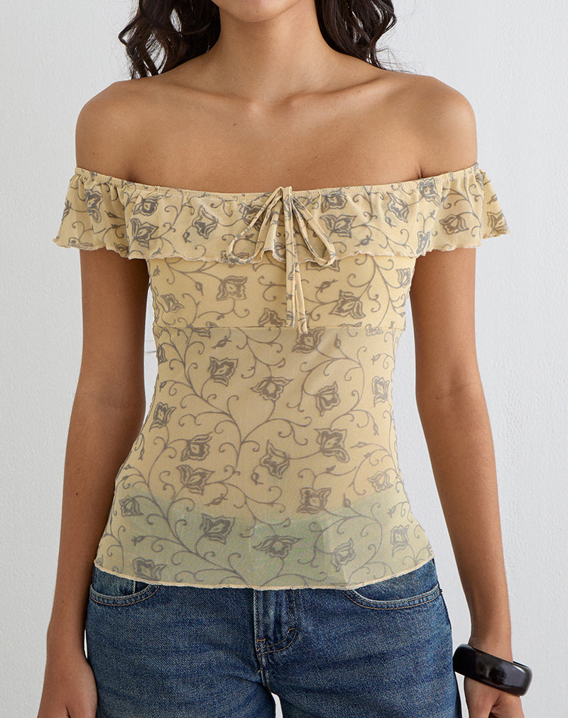 Image of Yoda Top in Winding Ivy Pale Yellow