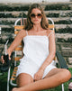 Image of Yoshiko Broderie Trim Mini Dress in White