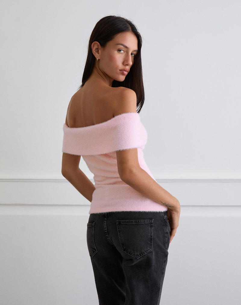 Image of Yurian Off The Shoulder Top in Soft Pink