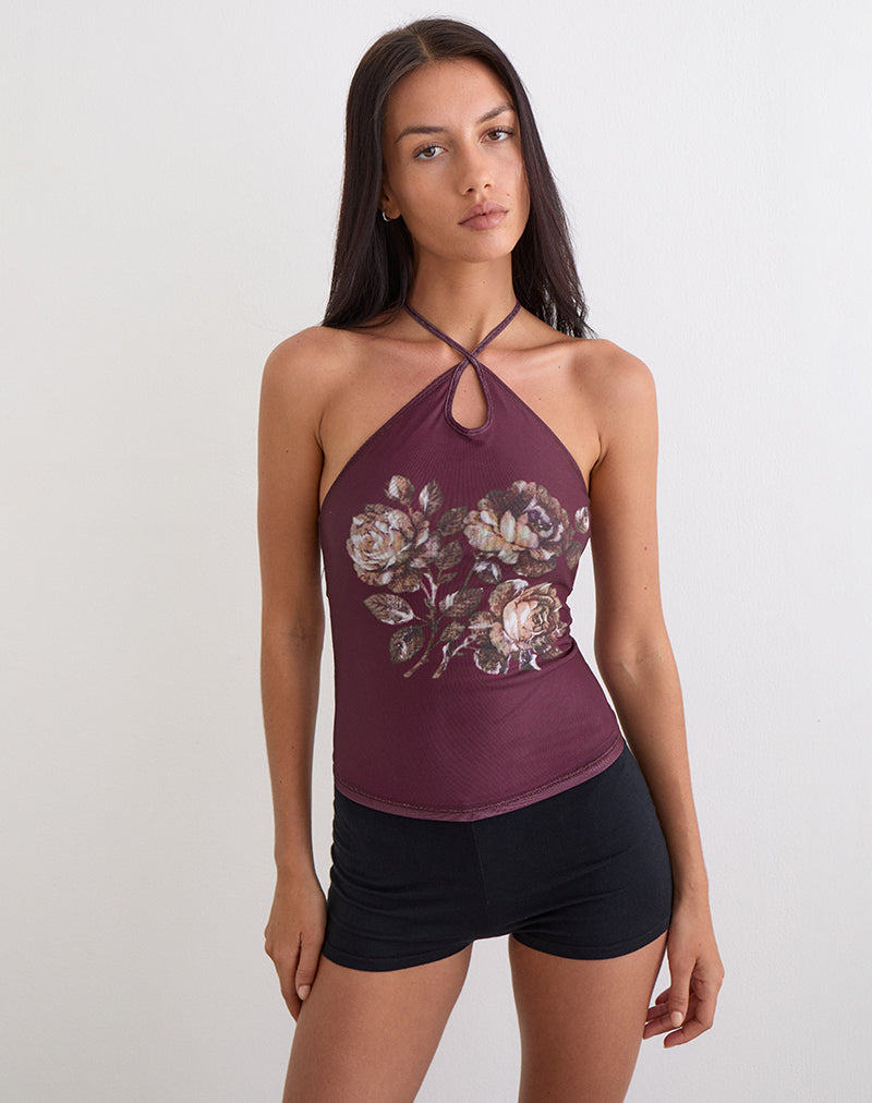 Image of Zalika Top in Crystal Rose Burgundy