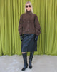 Image of Lastika Jacket in Faux Suede Dark Brown