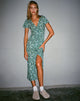 Image of Larin Midi Dress in Floral Field Green