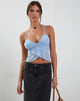 Image of Cojira Mesh Butterfly Top in Baby Blue